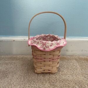 Longaberger Whitewashed Horizon of Hope Basket 2002 Protector Liner Handle